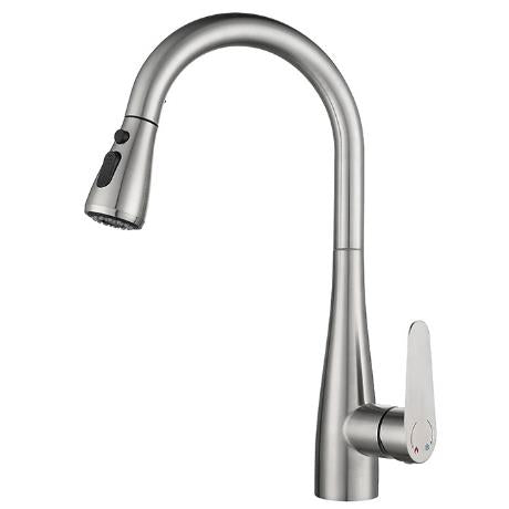 KF-F-009 Stainless Steel Brushed Matte Black Pull Out Sprayer Kitchen Faucet for Kitchen Sink